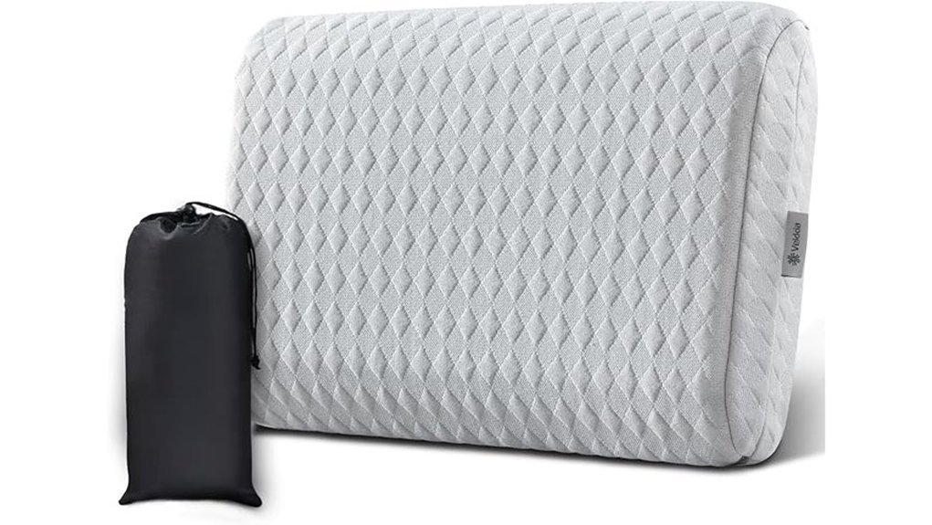comfortable gray travel pillow