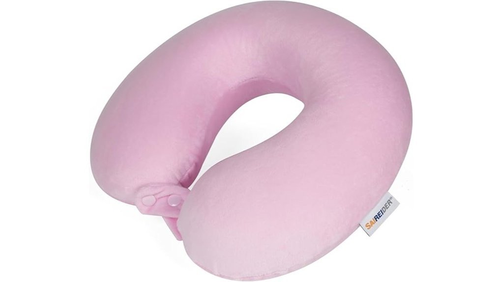 comfortable pink travel pillow