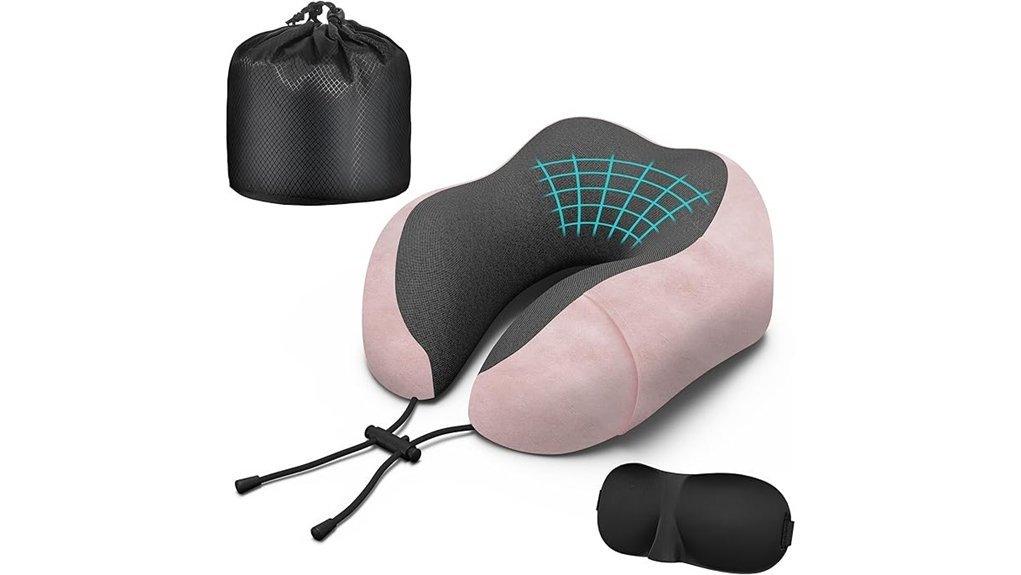 comfortable pink travel pillow