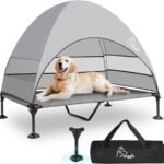 comfortable raised dog sleeping