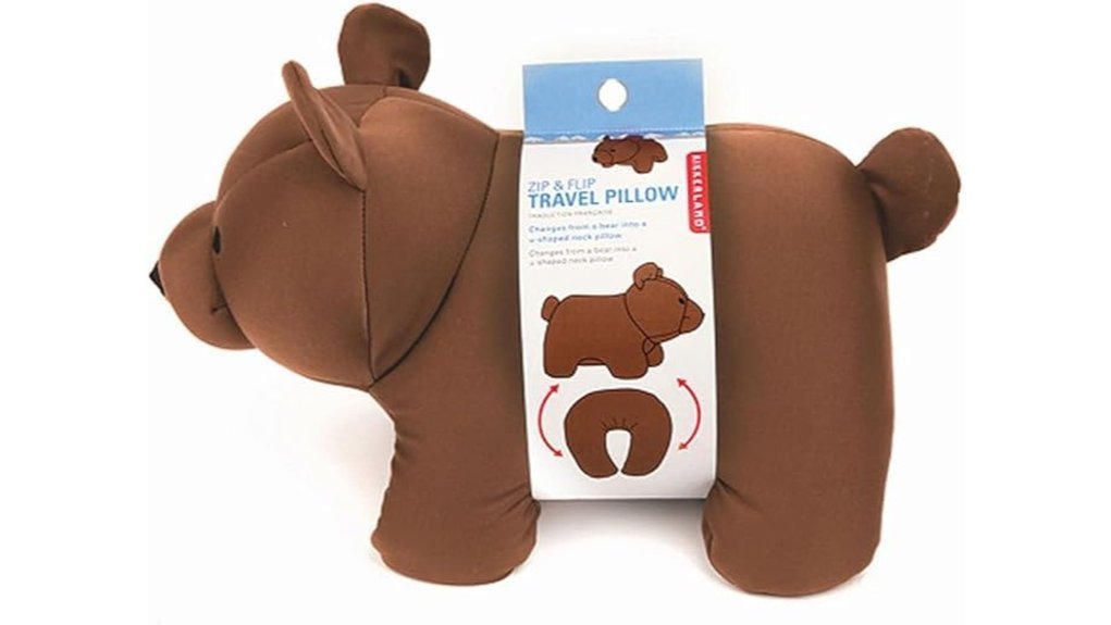 cozy bear shaped travel pillow