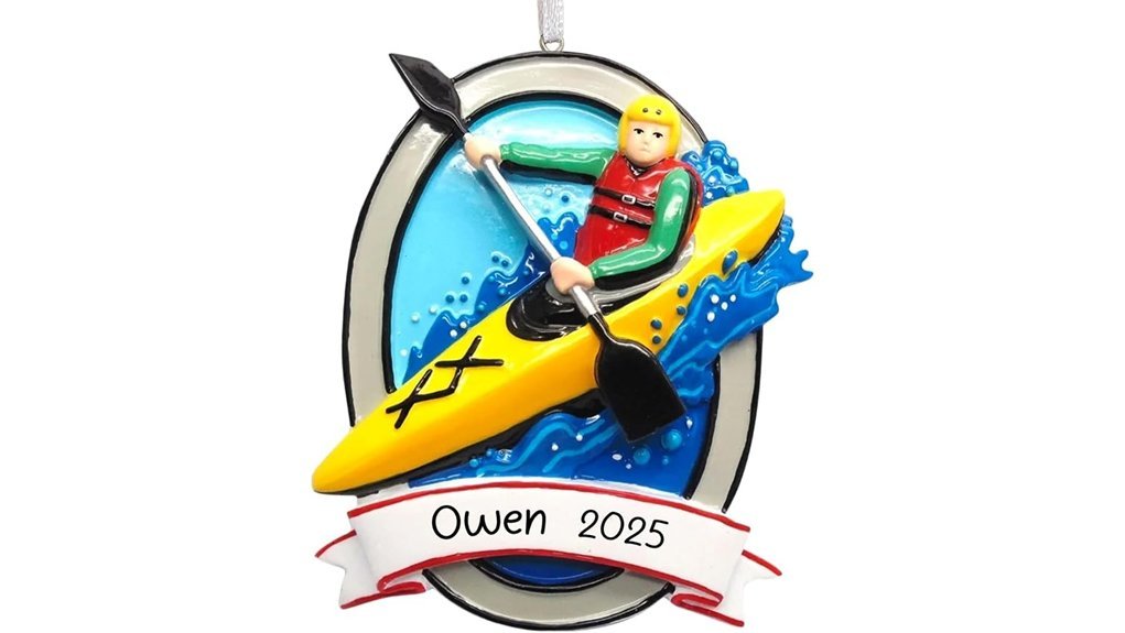 custom kayaking boy ornament
