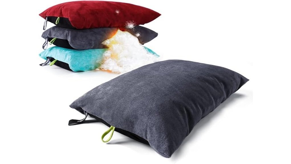 down filled camping pillow