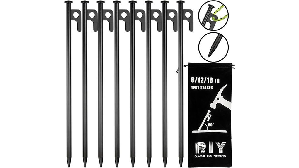 durable steel tent stakes