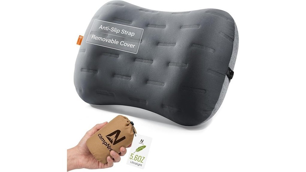 ergonomic inflatable camping pillow