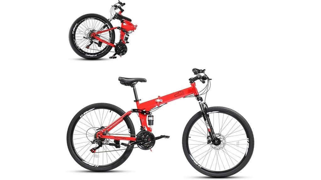 folding dual suspension mountain bike