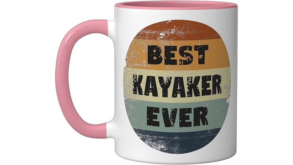 funny kayaker ceramic mug