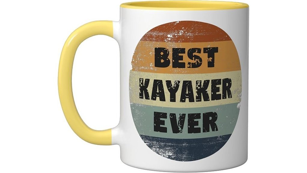 funny kayaker ceramic mug