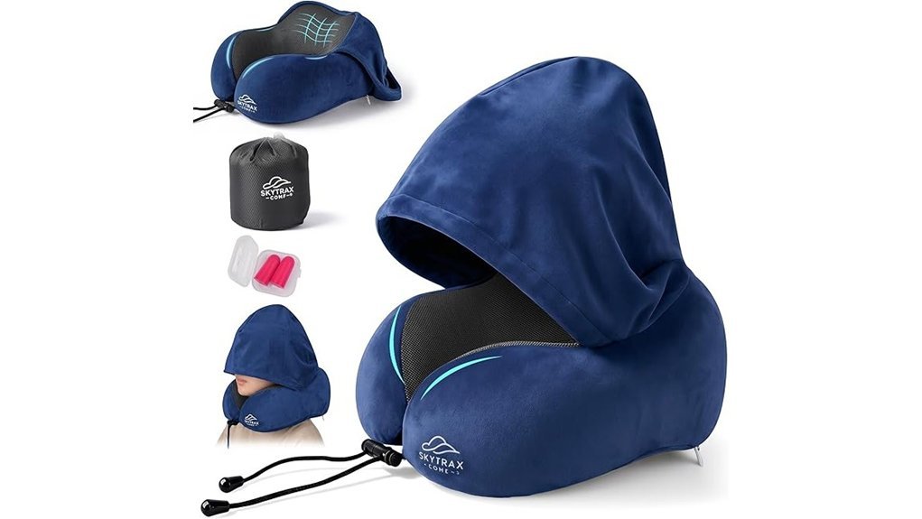 hooded travel neck pillow