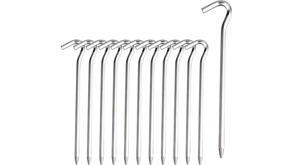 hooked aluminium camping pegs