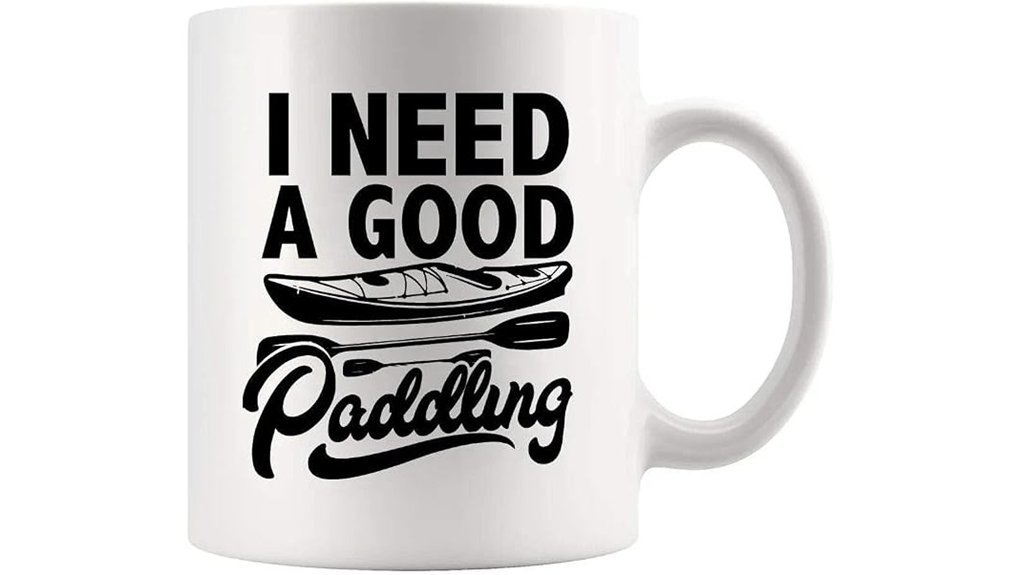 humorous kayaking themed mug