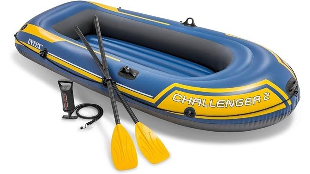 inflatable boat with oars