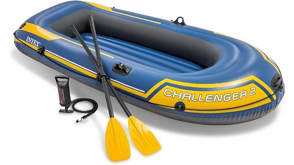 inflatable boat with oars