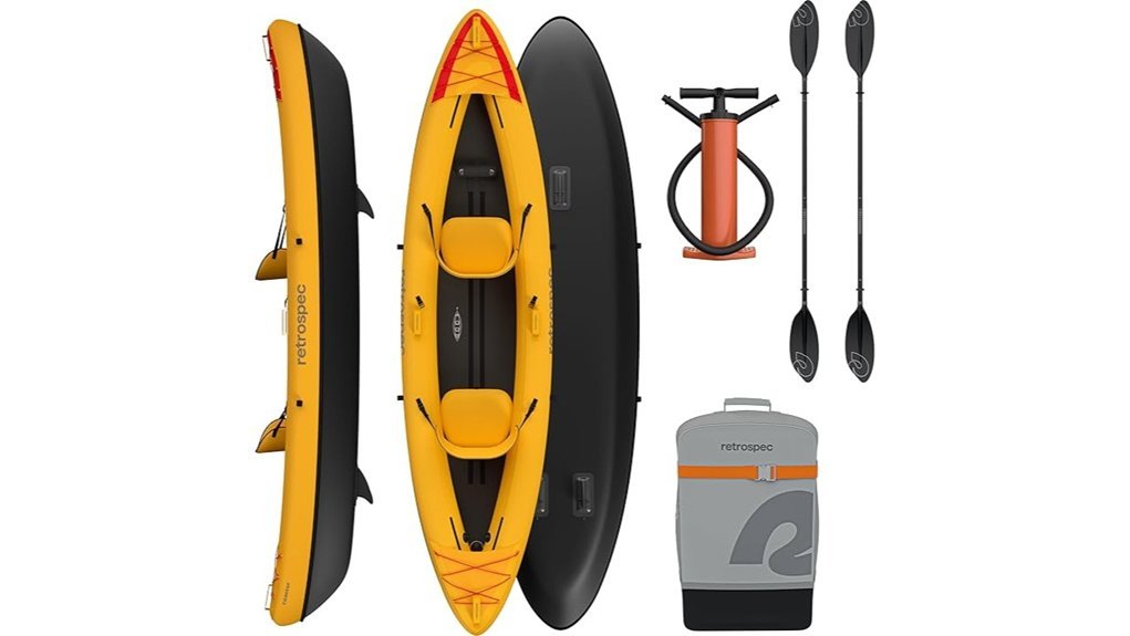 inflatable kayak with accessories