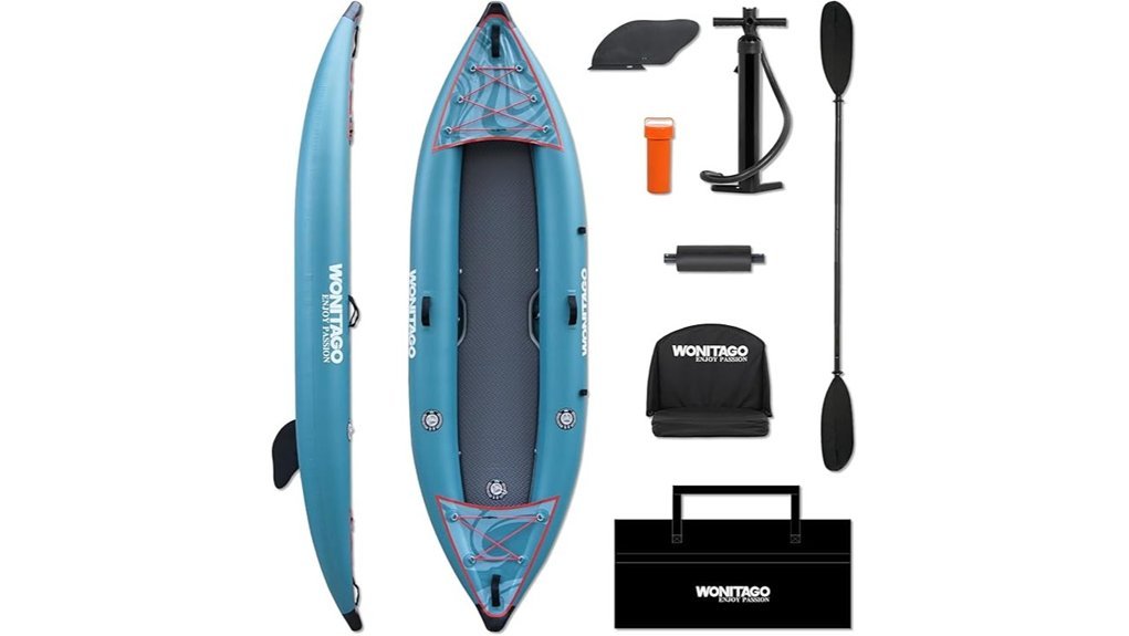 inflatable kayak with accessories