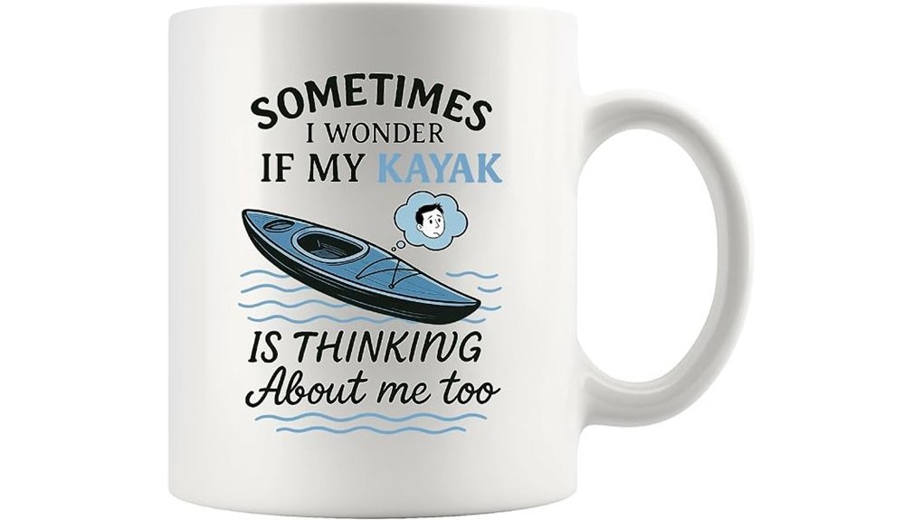 kayak themed thinking mug