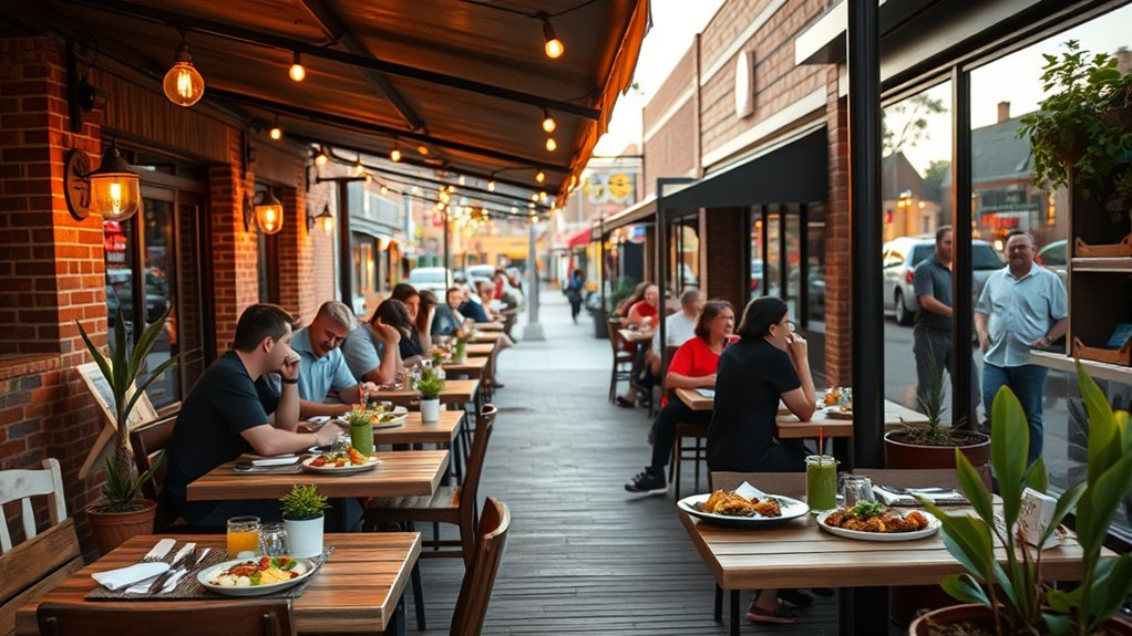 laid back outdoor dining options