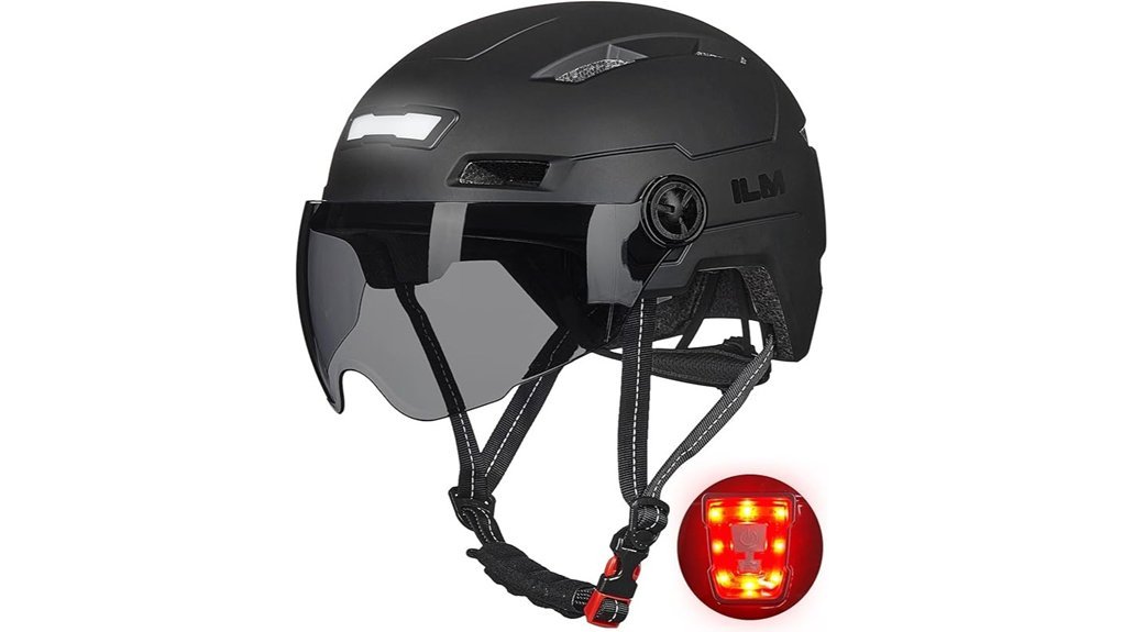 led equipped adult bike helmet
