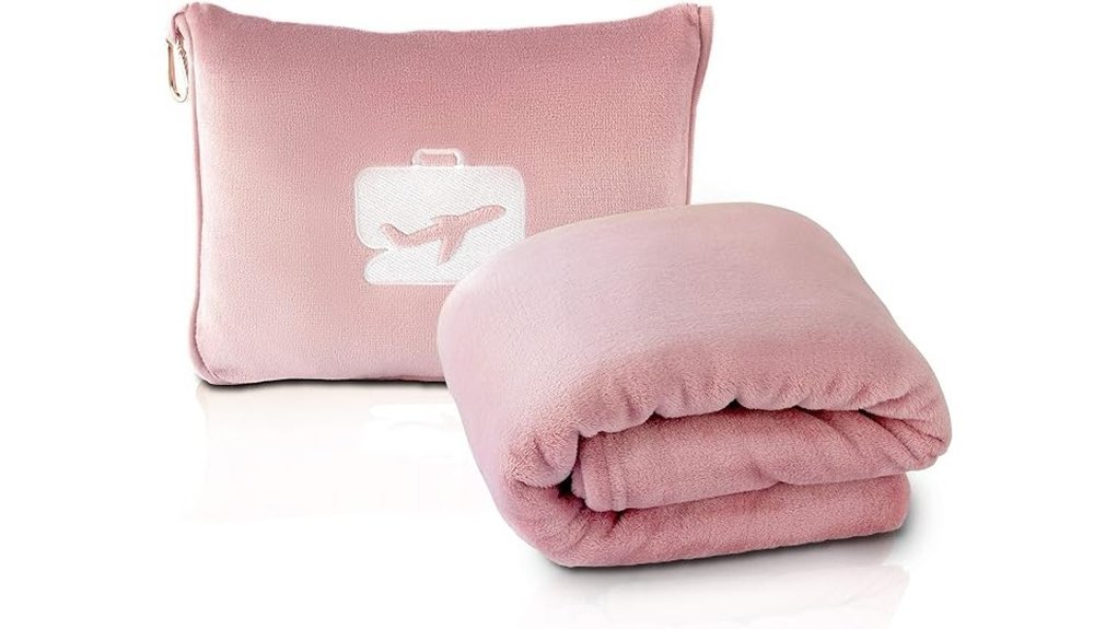 light pink travel blanket