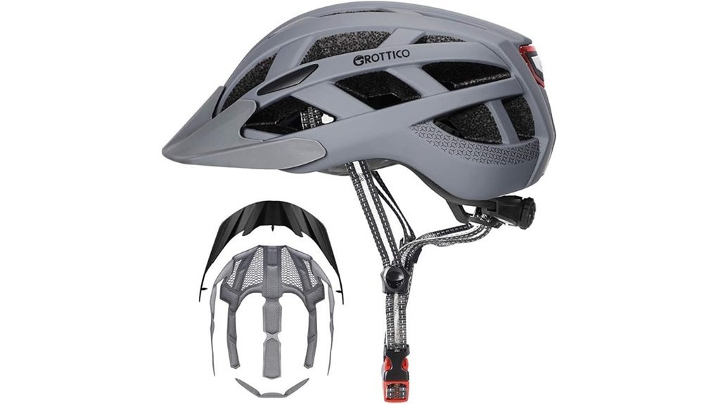 lighted visor bike helmet