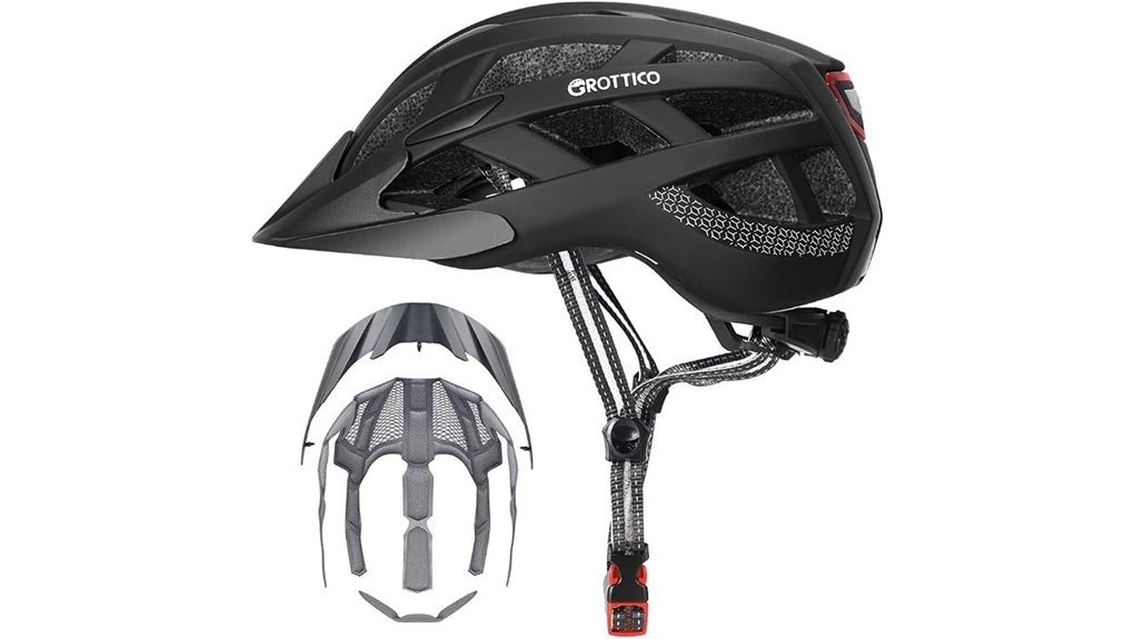 lighted visor bike helmet