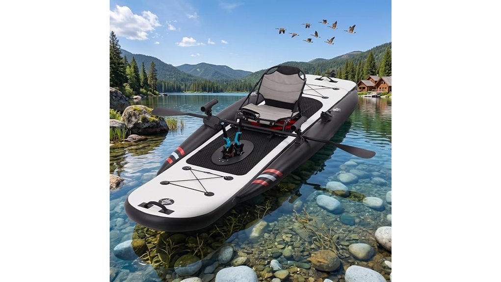 pedal powered inflatable fishing kayak