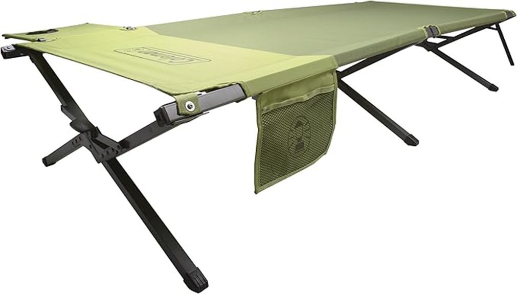 portable camping cot with table