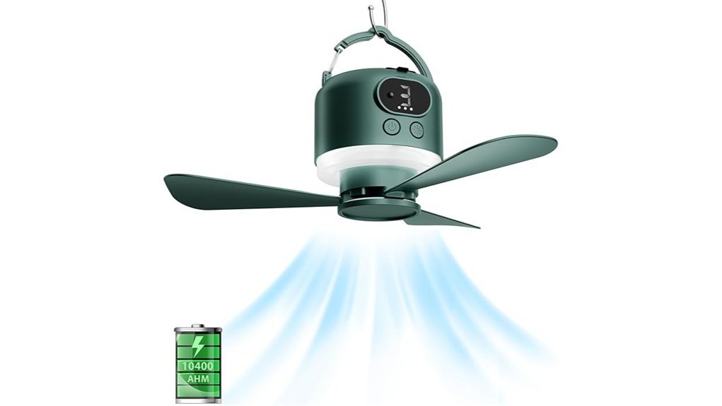 portable camping fan light