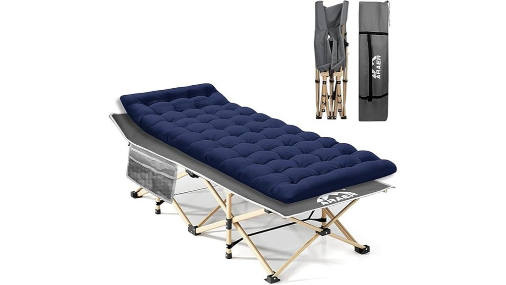 portable navy blue cot
