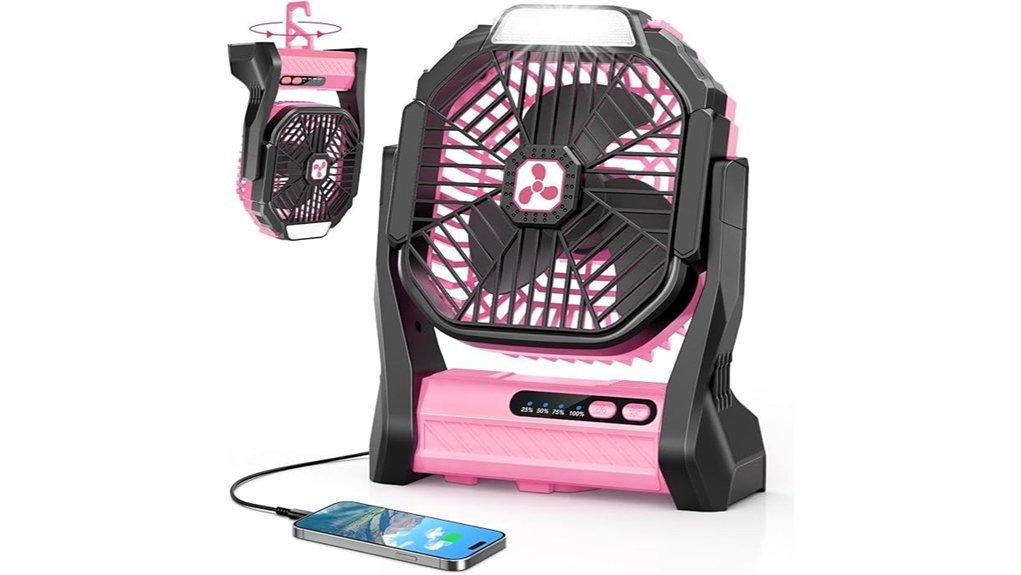 rechargeable camping fan lantern