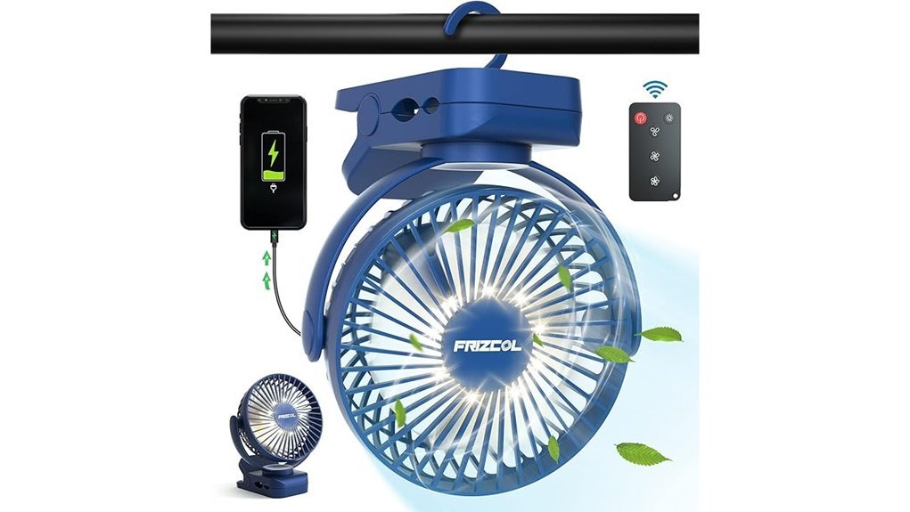 rechargeable fan with lights