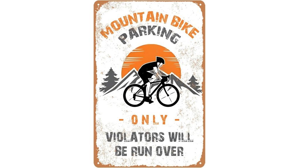 retro tin bike sign
