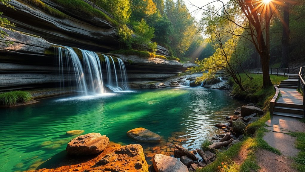 scenic waterfalls and hiking