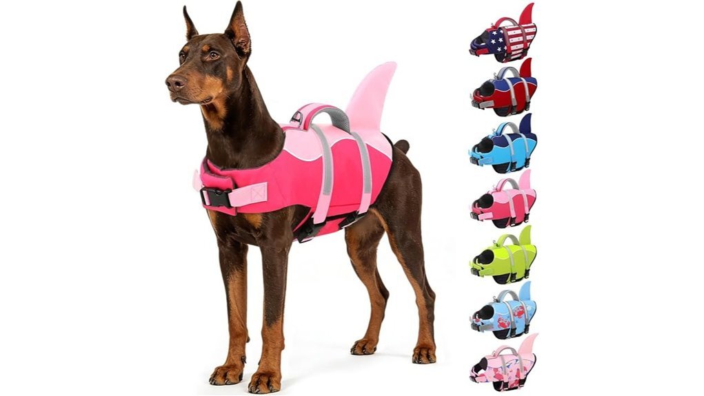 shark themed dog life jacket