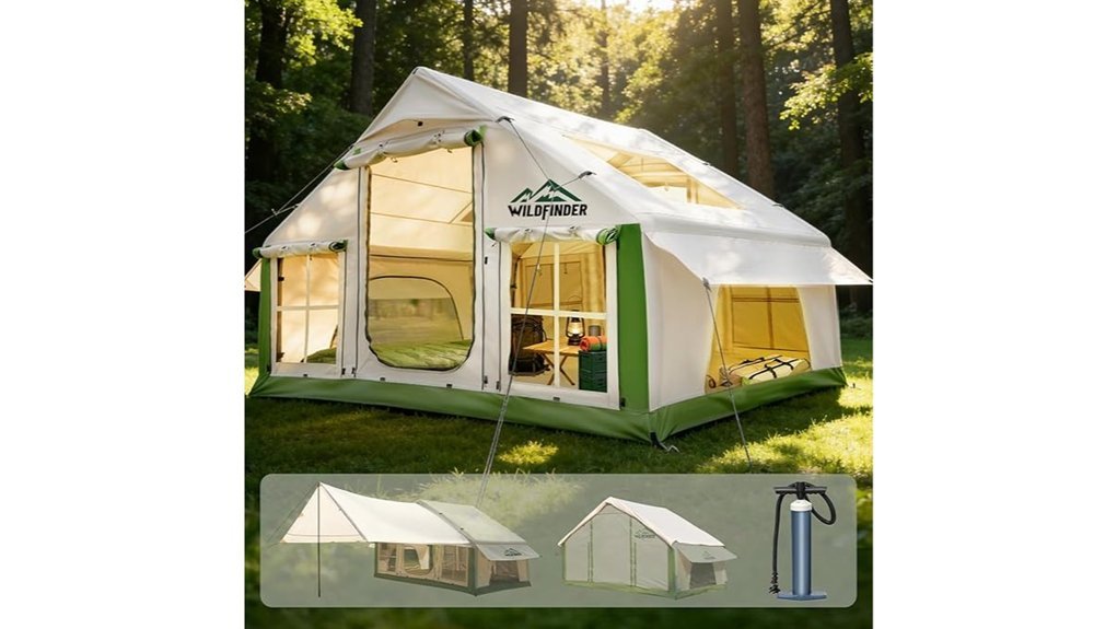 skylight equipped inflatable tent