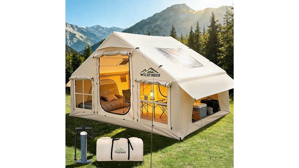 skylight equipped inflatable tent
