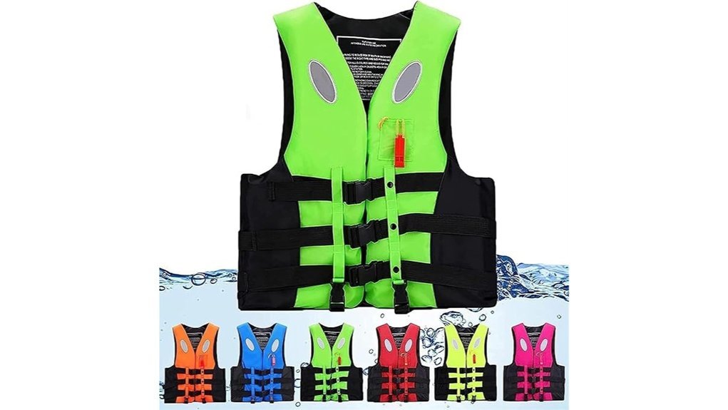small green kayak vest