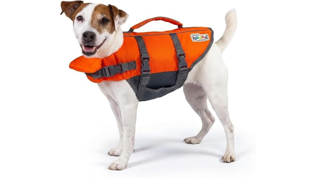 small orange dog life jacket