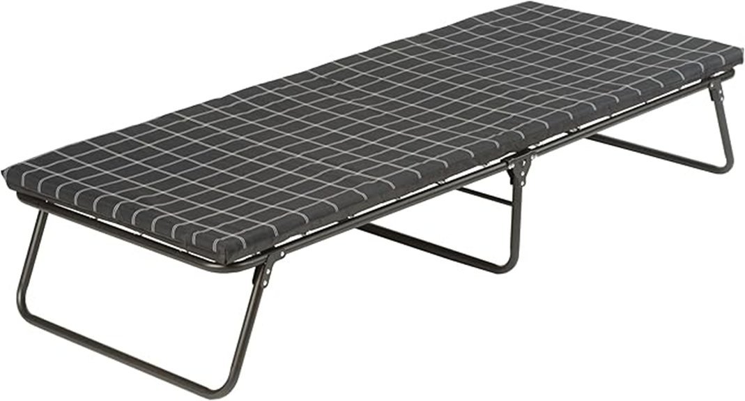 spacious camping cot with pad