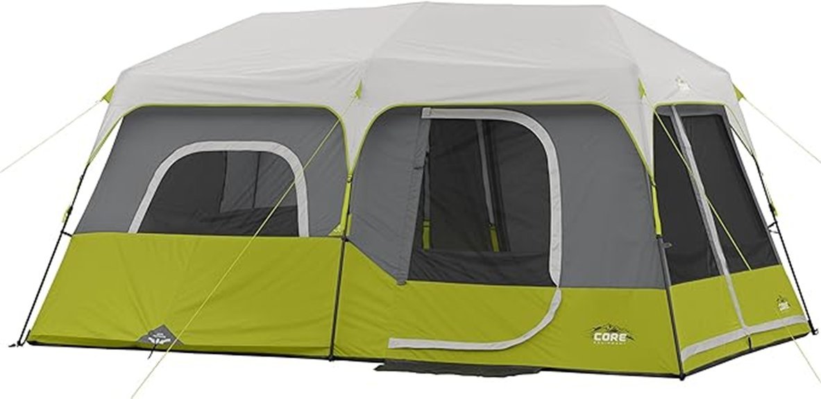 spacious green cabin tent