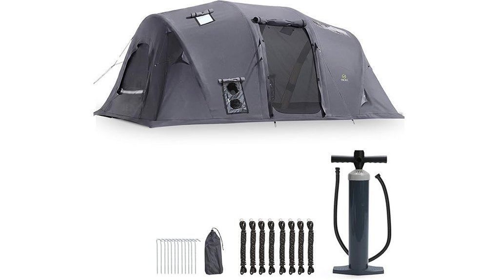 spacious inflatable camping tent