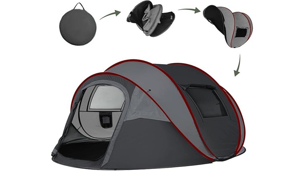 spacious instant camping tent
