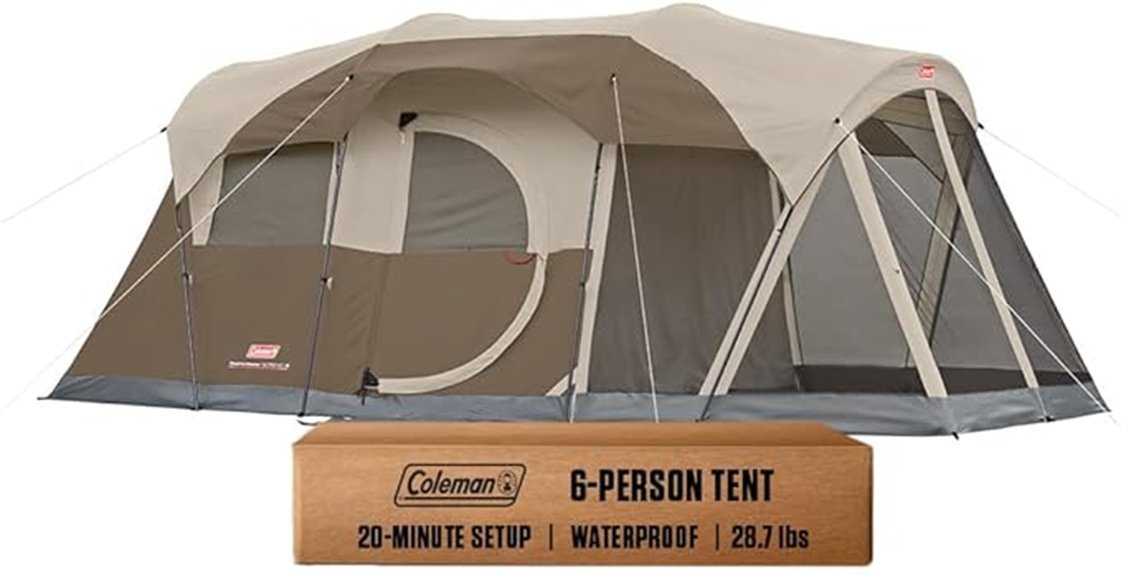 spacious tent with porch