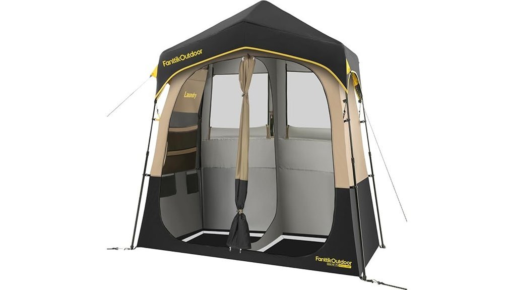 spacious two room shower tent