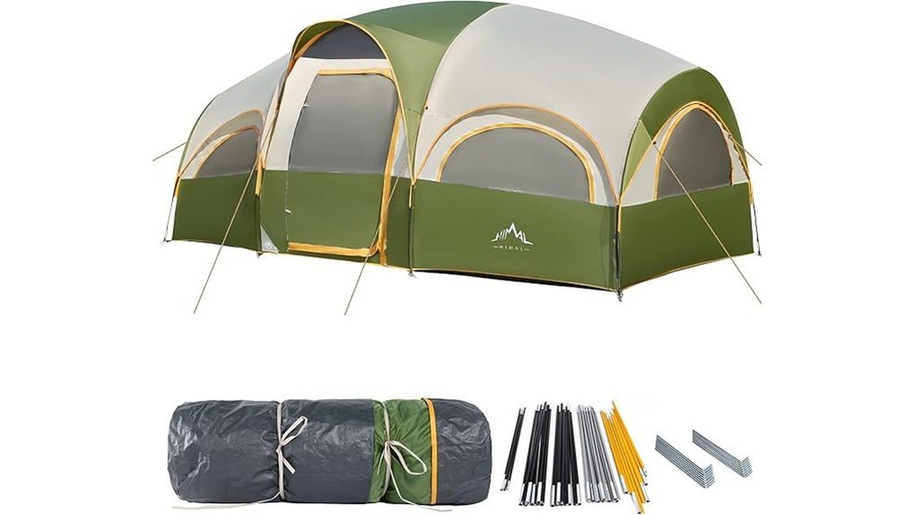 spacious waterproof family tent