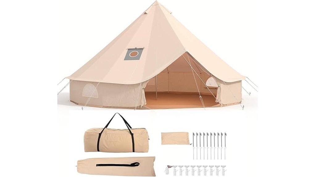stove equipped glamping canvas tent