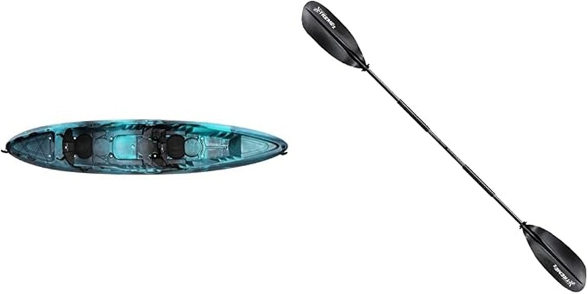 tandem kayak with paddle