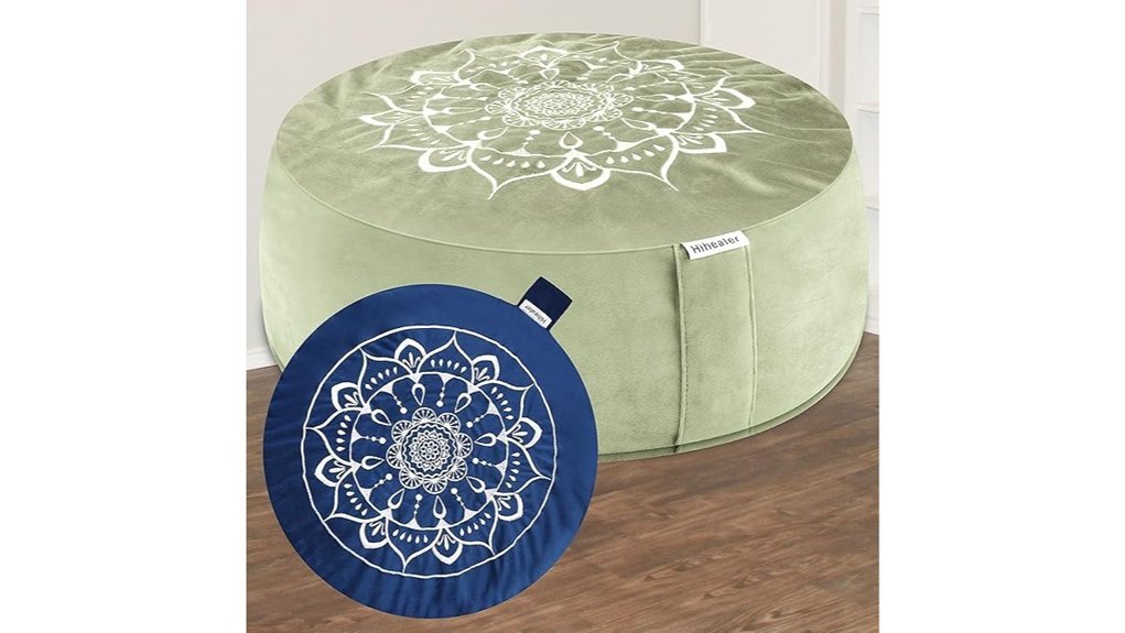 velvet covered tibetan meditation cushion