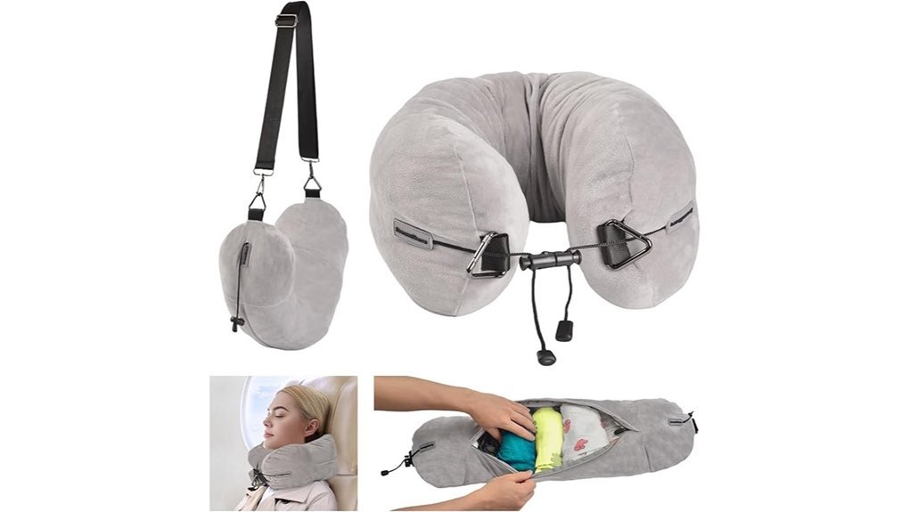velvet covered travel neck pillow