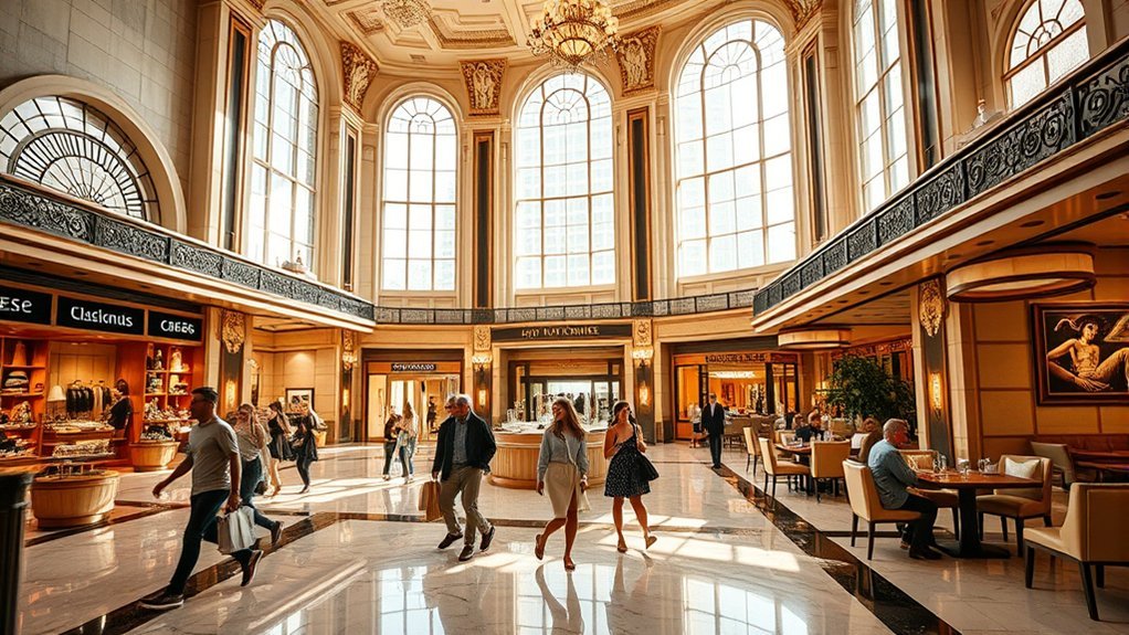 vibrant dining and shopping
